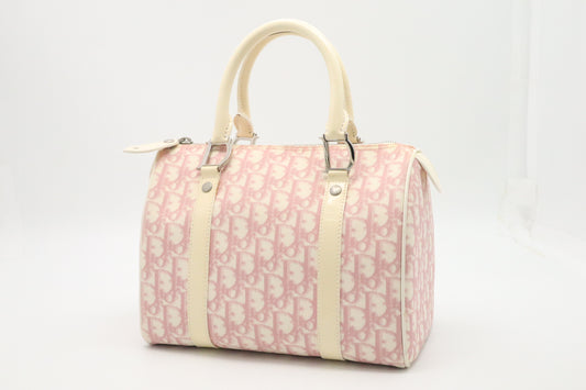 Dior Boston Bag in Pink Oblique Coated Canvas