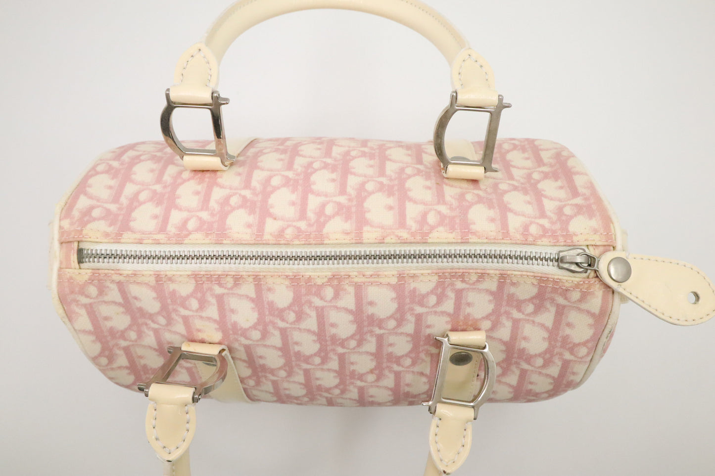 Dior Boston Bag in Pink Oblique Coated Canvas