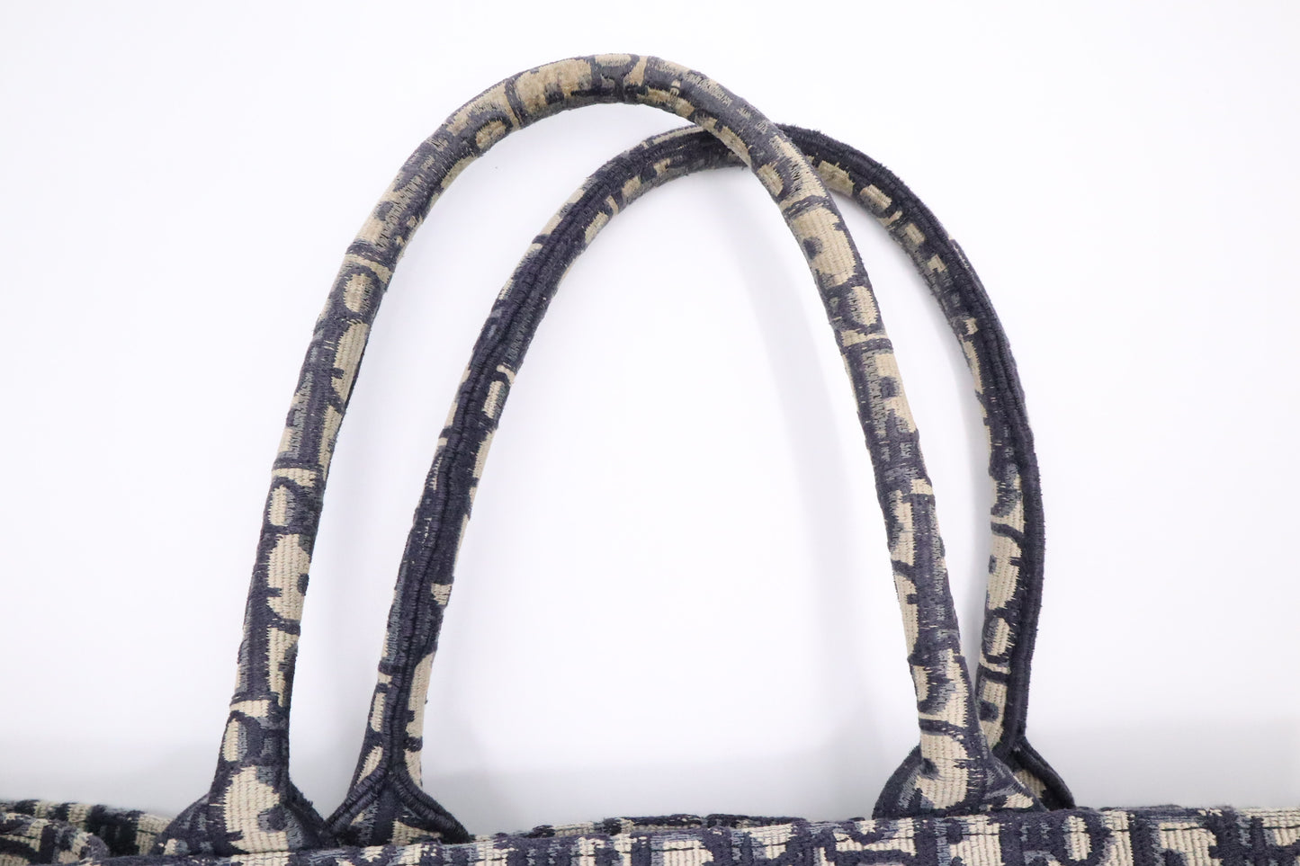 Dior Large Book Tote in Navy Oblique Embroidery Canvas