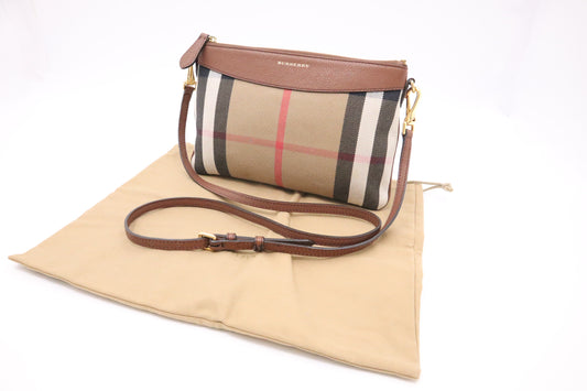 Burberry Crossbody in Brown Check Canvas