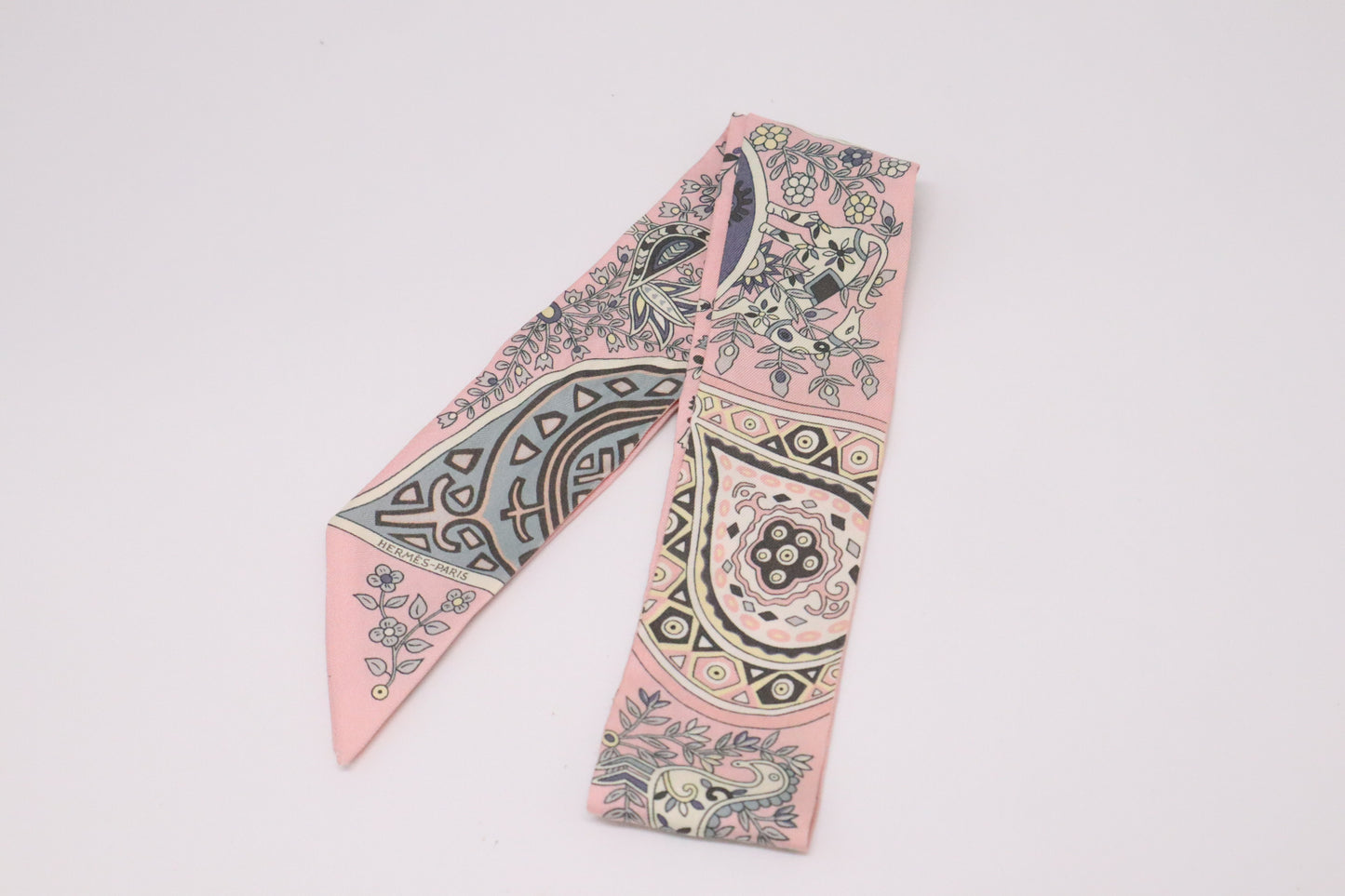 Hermes Twilly in Pink Silk