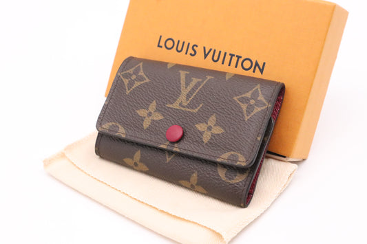 Louis Vuitton 6 Key Holder in Monogram Canvas and Pink Leather