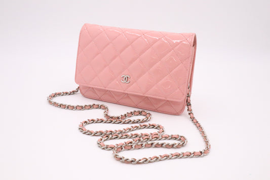 Chanel Wallet on Chain in Pink Patent Leather