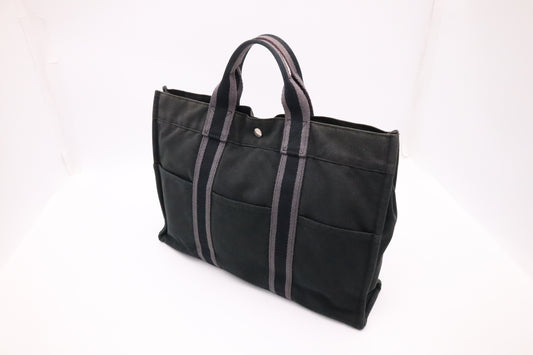 Hermes Fourre-Tout MM in Black Canvas