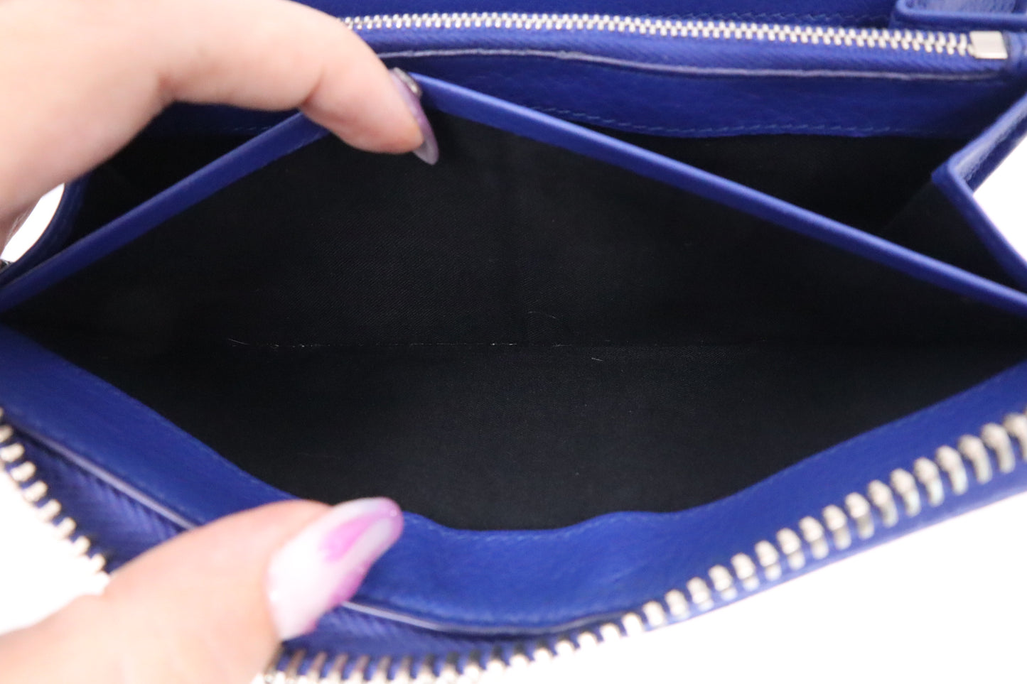Balenciaga Zippy Long Wallet in Blue Leather