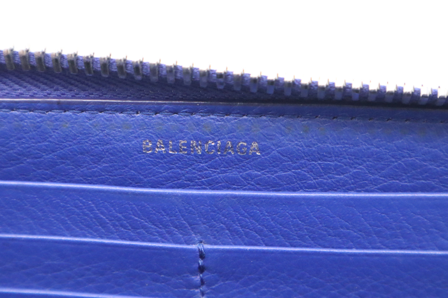 Balenciaga Zippy Long Wallet in Blue Leather