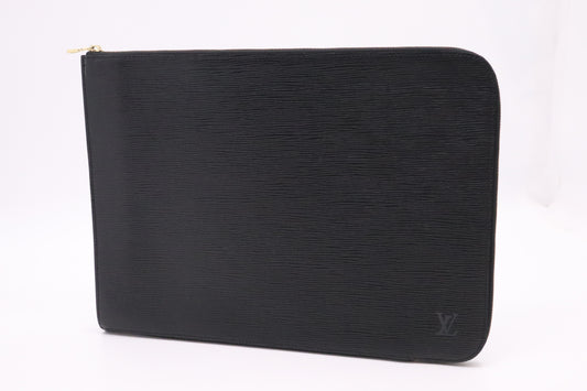 Louis Vuitton Poche Document in Black Epi Leather
