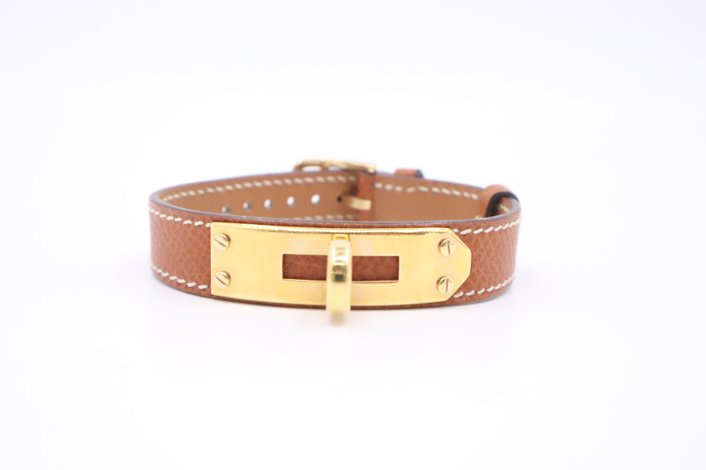 Hermes Kelly Bracelet in Brown Leather