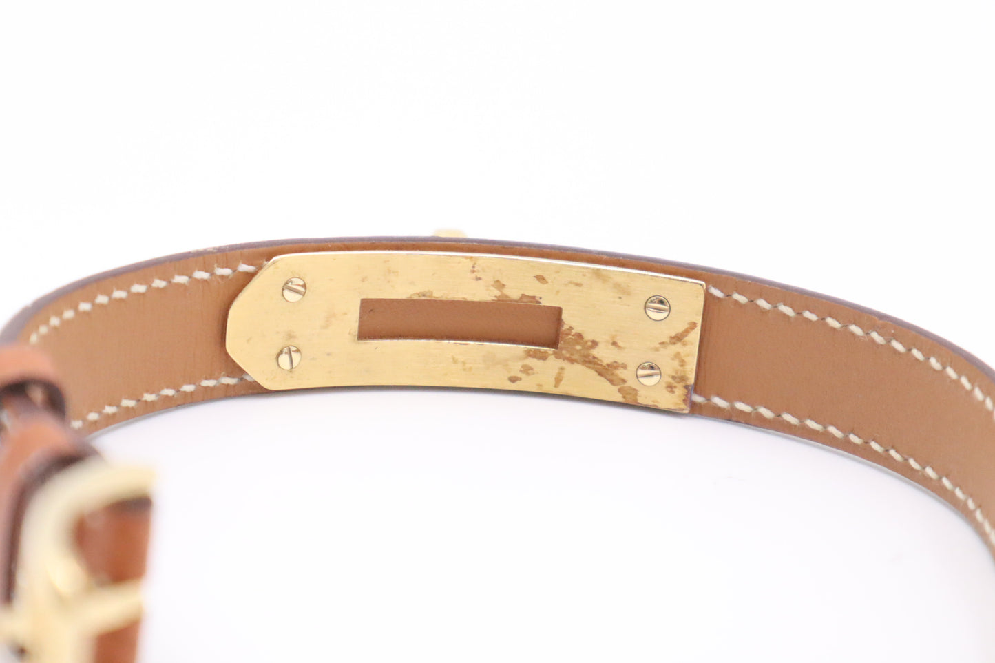 Hermes Kelly Bracelet in Brown Leather