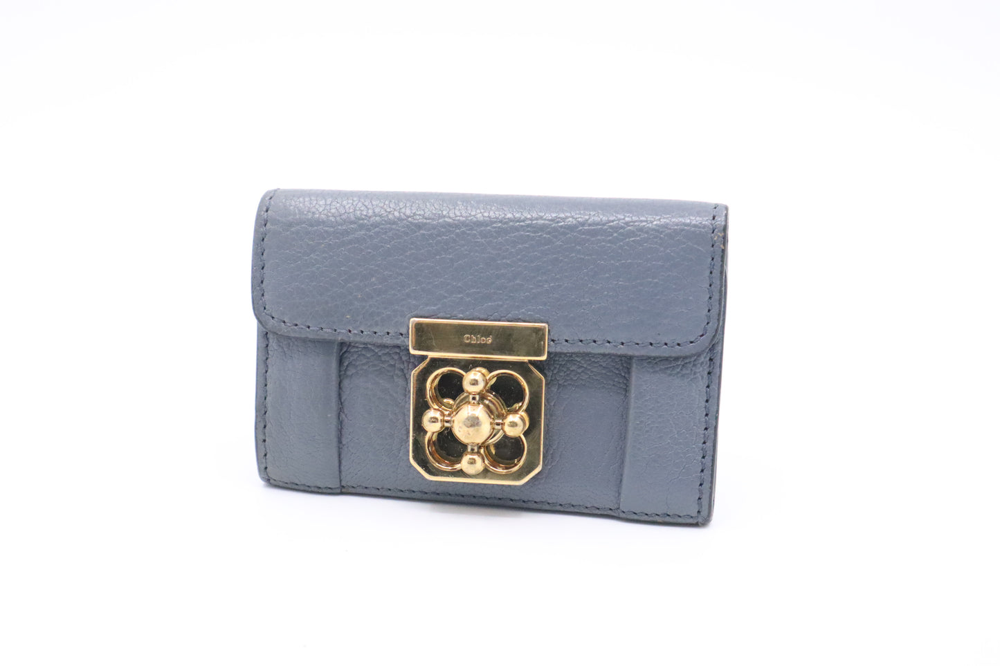 Chloe Elsie 6 Key Case in Blue Leather