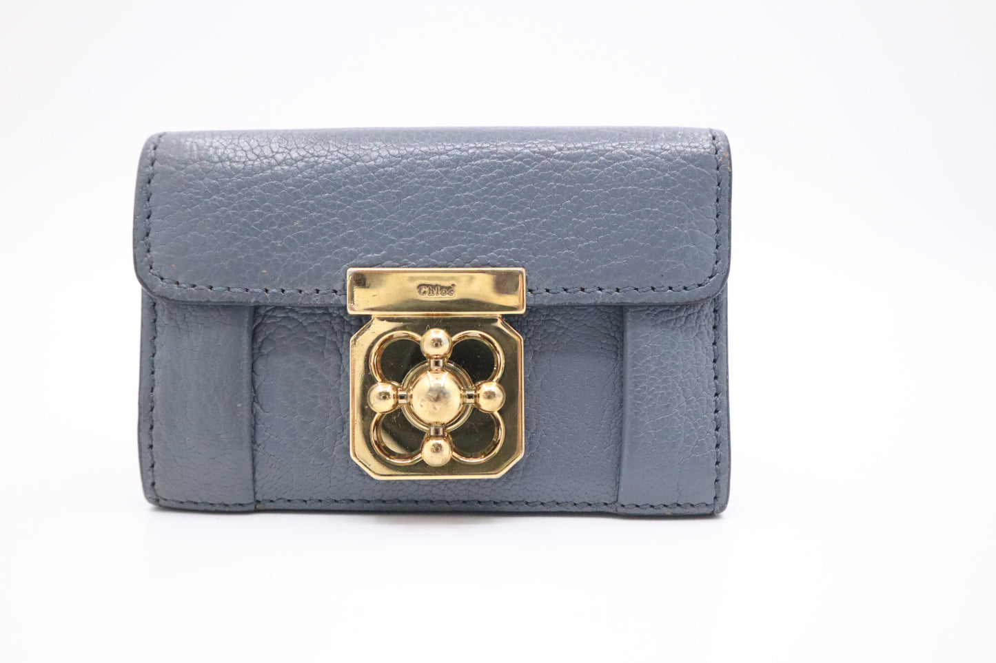Chloe Elsie 6 Key Case in Blue Leather
