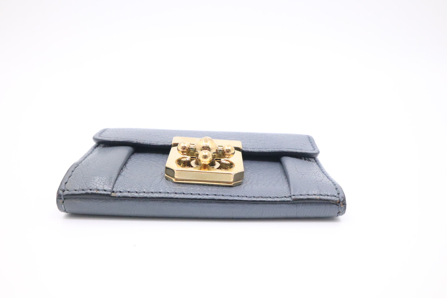 Chloe Elsie 6 Key Case in Blue Leather