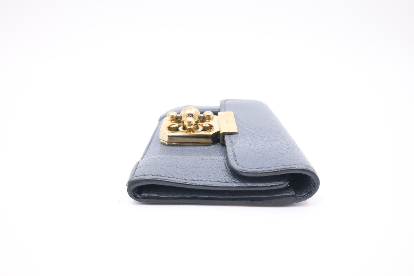 Chloe Elsie 6 Key Case in Blue Leather