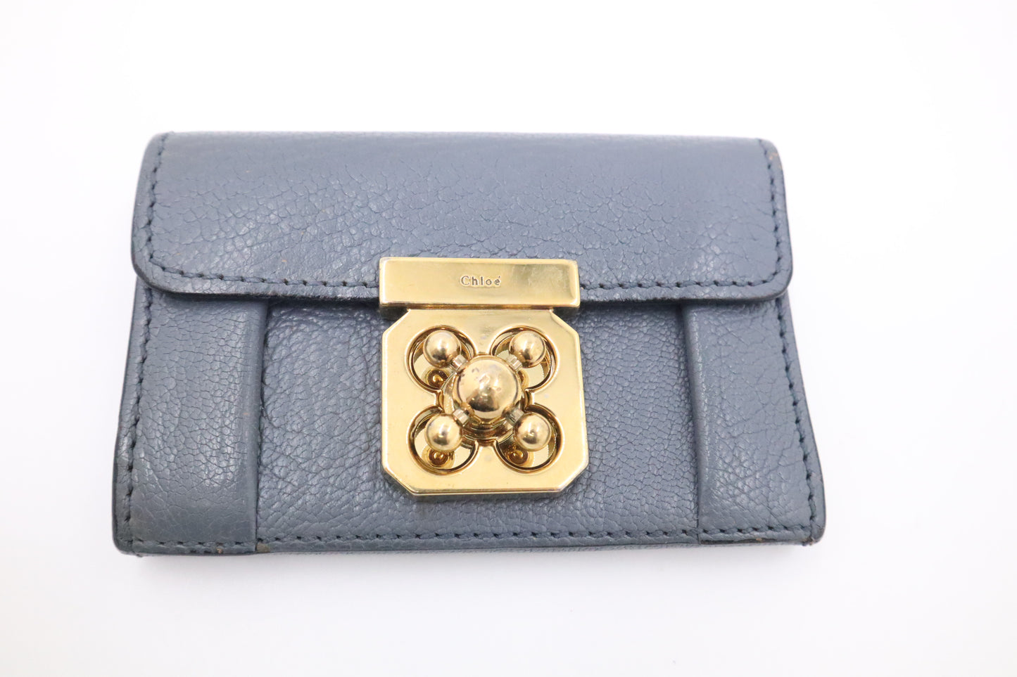 Chloe Elsie 6 Key Case in Blue Leather