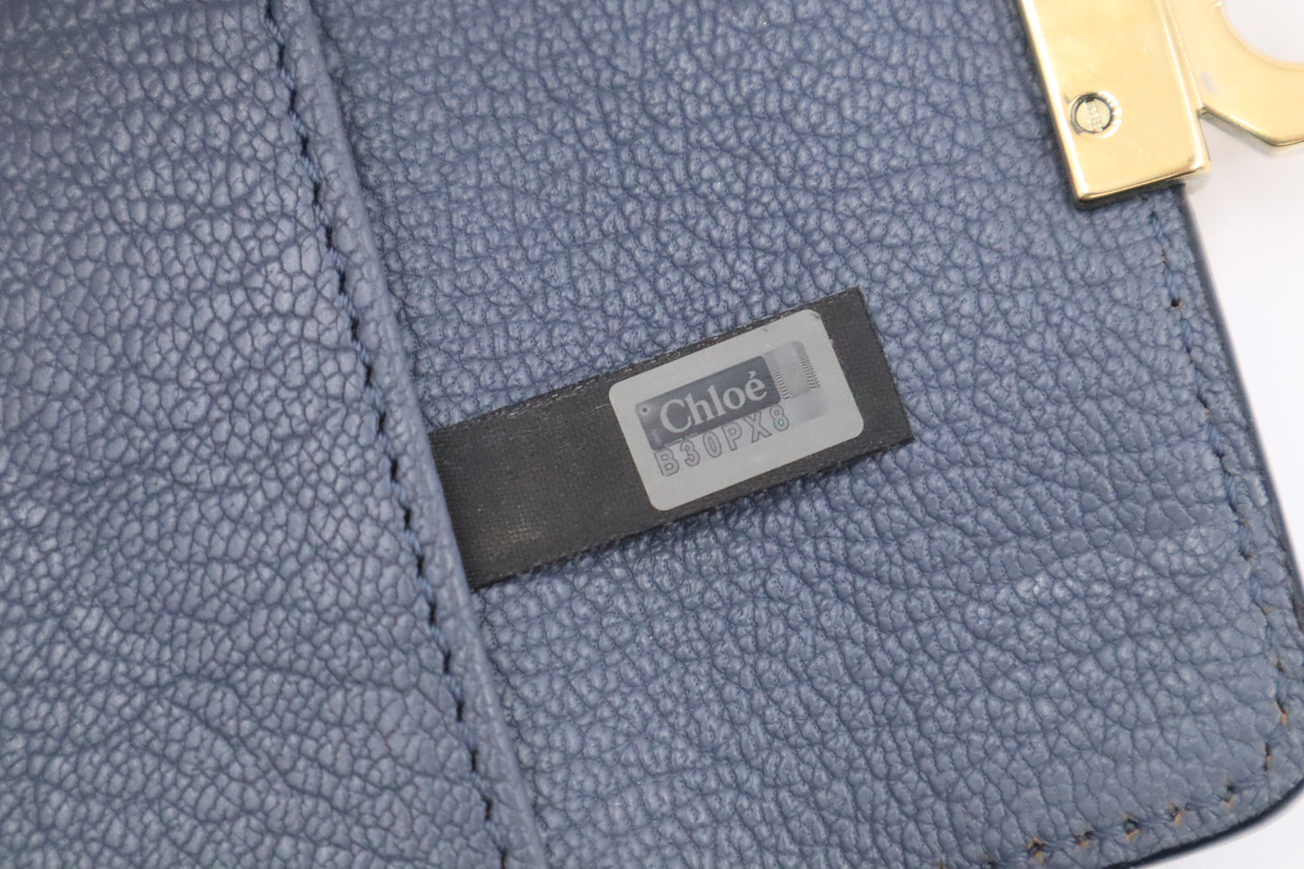 Chloe Elsie 6 Key Case in Blue Leather
