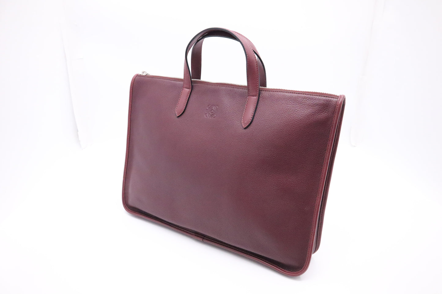 Loewe Briefcase in Burgundy Leather