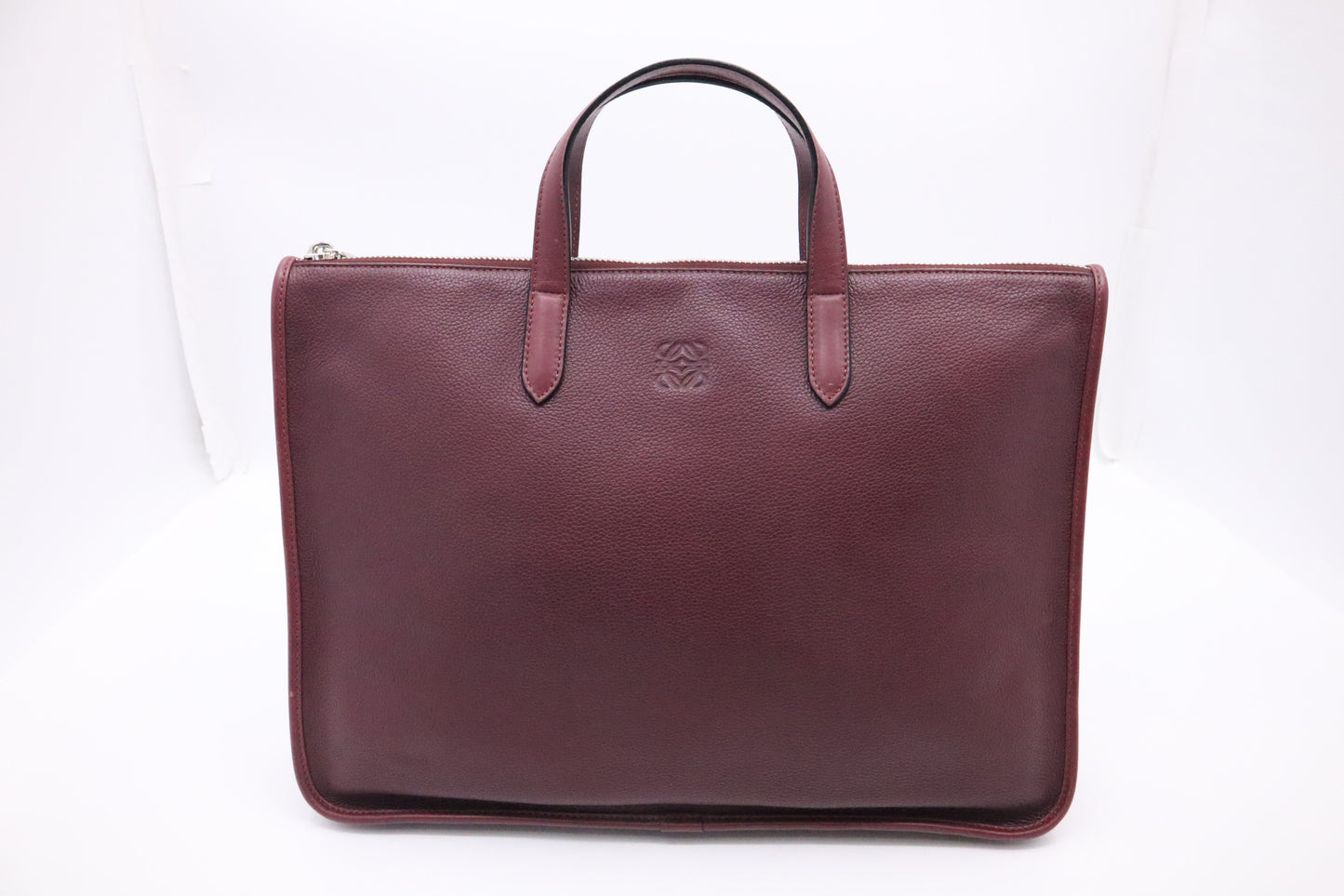 Loewe Briefcase in Burgundy Leather