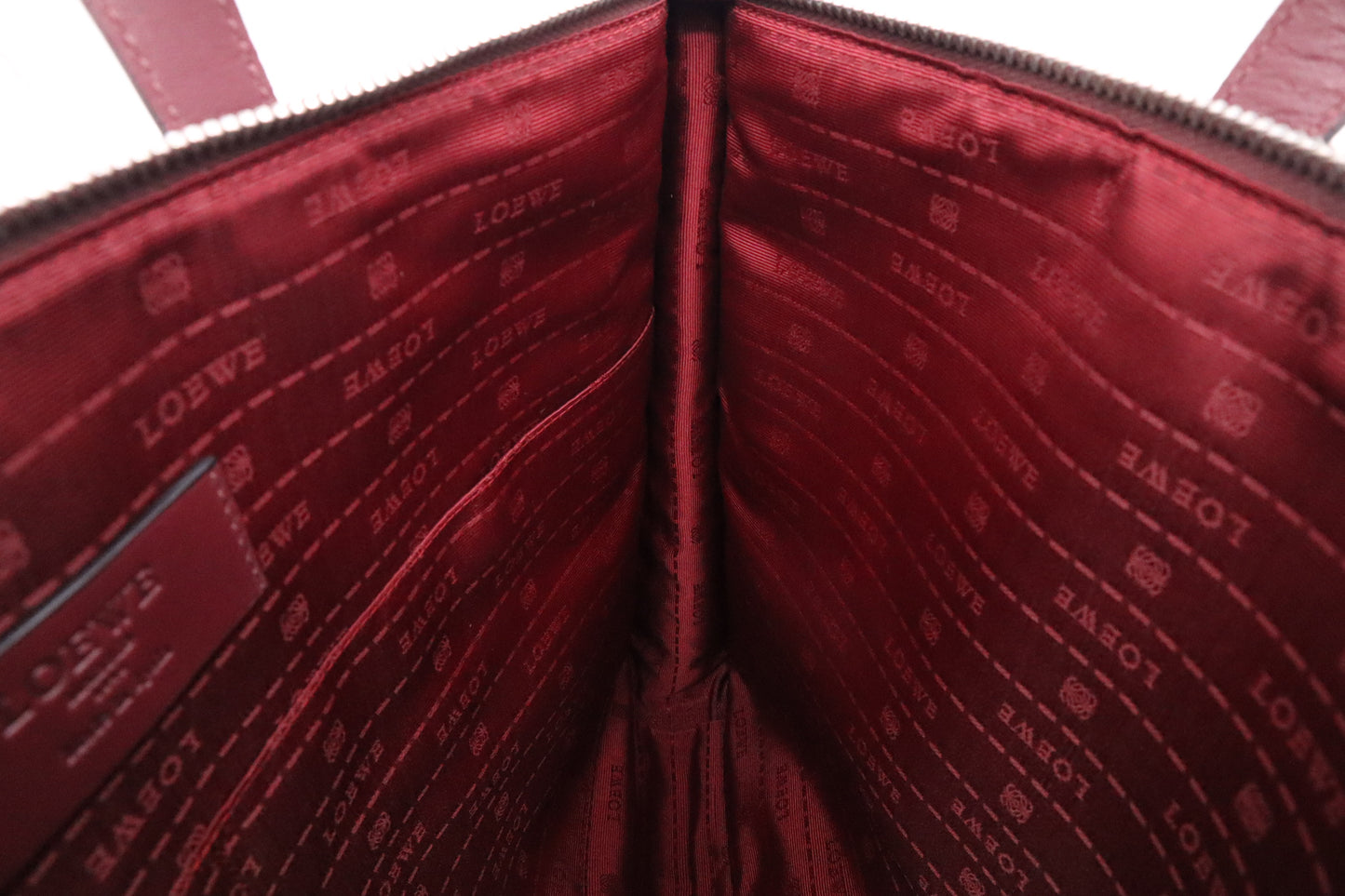 Loewe Briefcase in Burgundy Leather