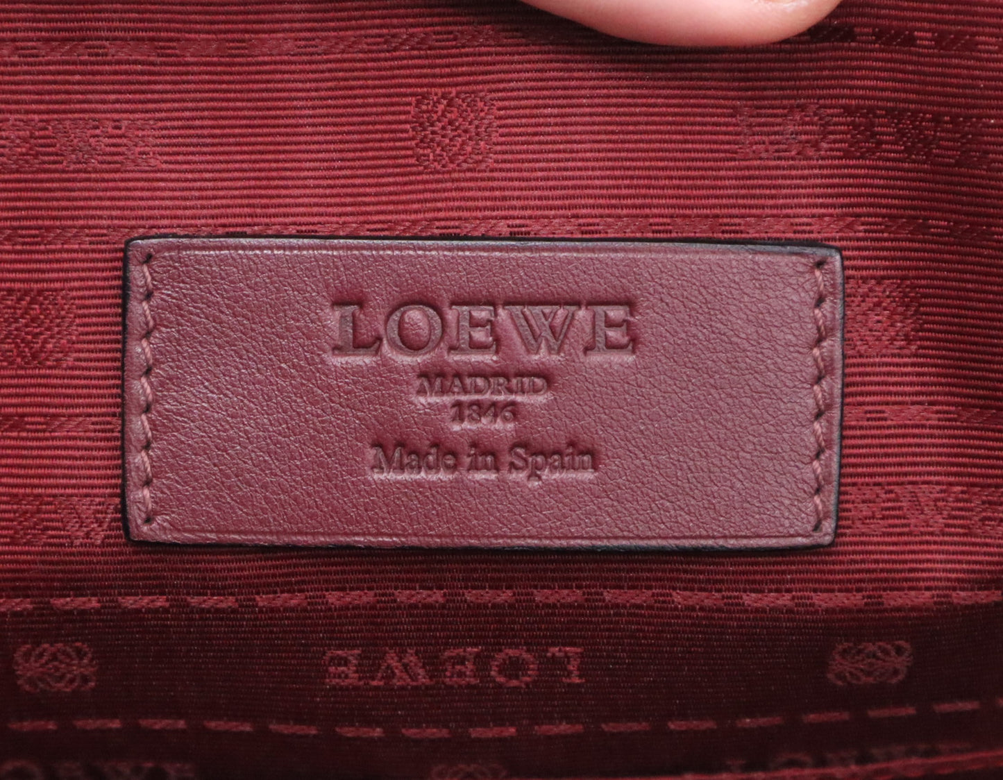 Loewe Briefcase in Burgundy Leather