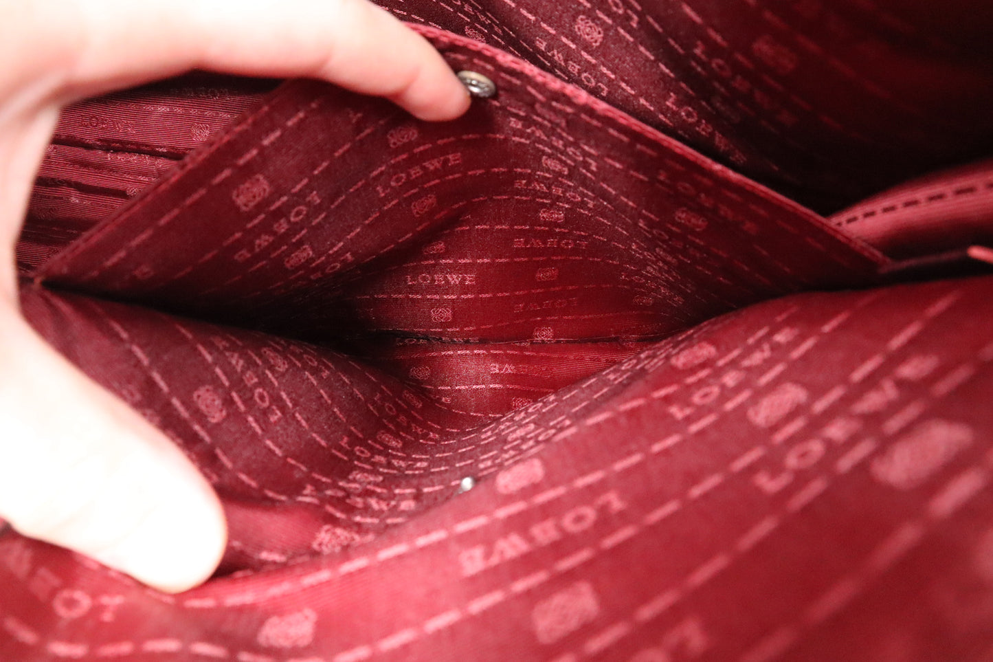 Loewe Briefcase in Burgundy Leather