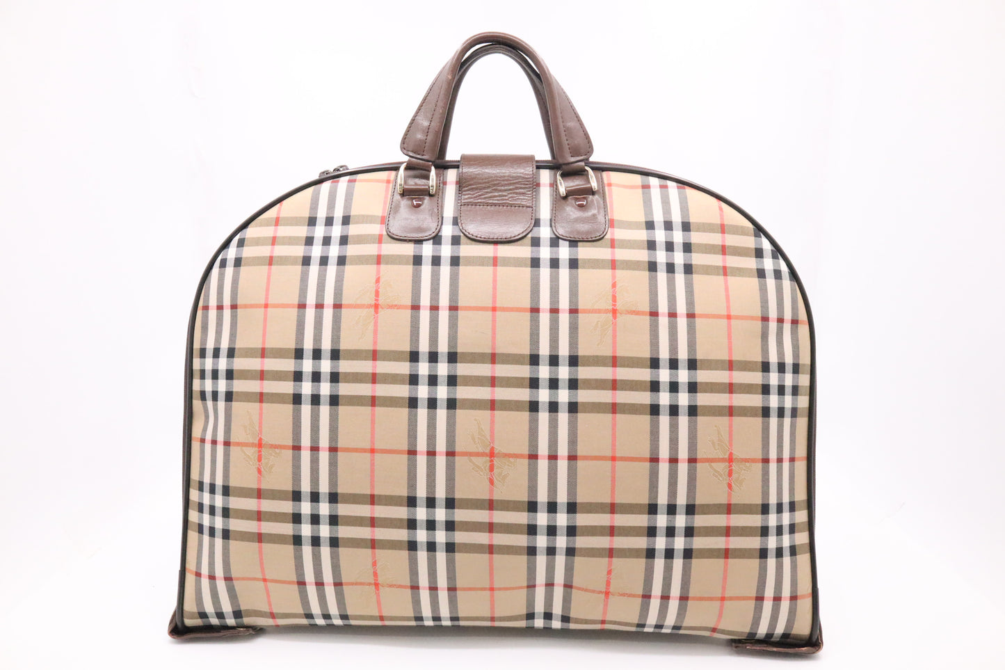 Burberry Travel Garment Bag in Brown Checked Canvas