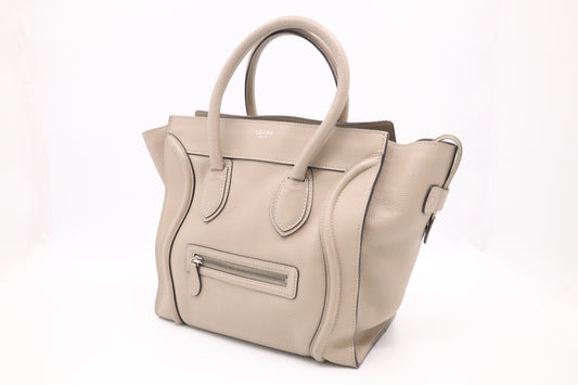Celine Mini Luggage in Dune Drummed Leather