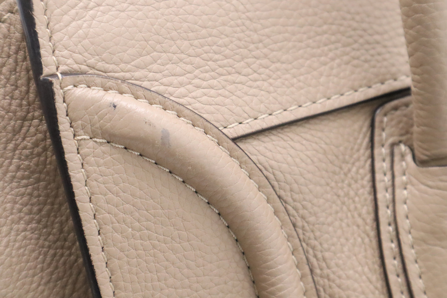 Celine Mini Luggage in Dune Drummed Leather