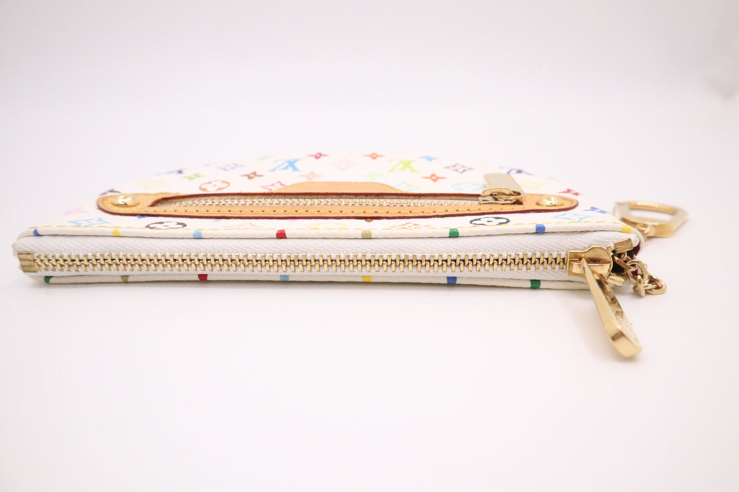 Louis Vuitton Pochette Cles GM in White Multicolor Monogram Canvas