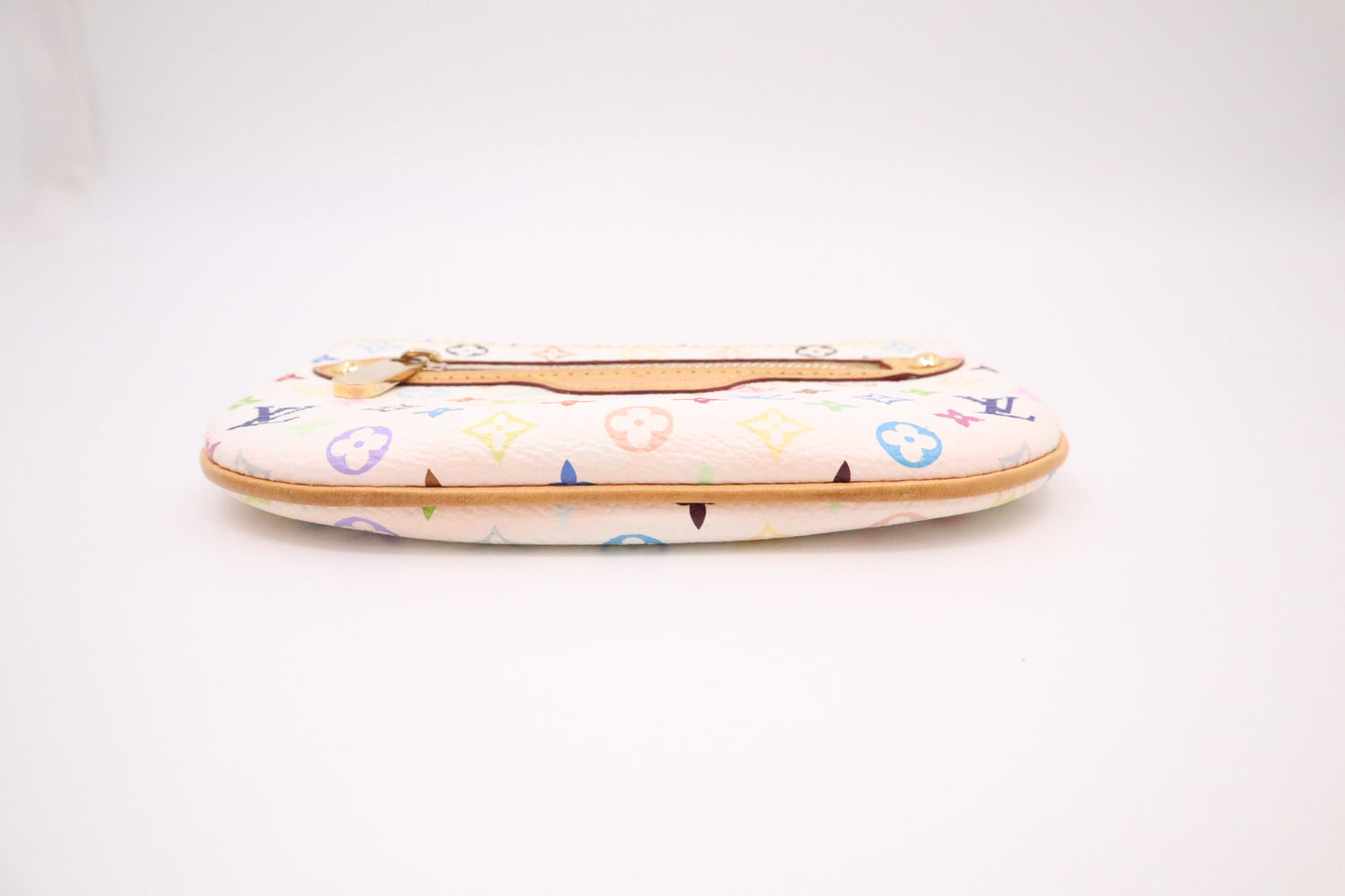Louis Vuitton Pochette Cles GM in White Multicolor Monogram Canvas