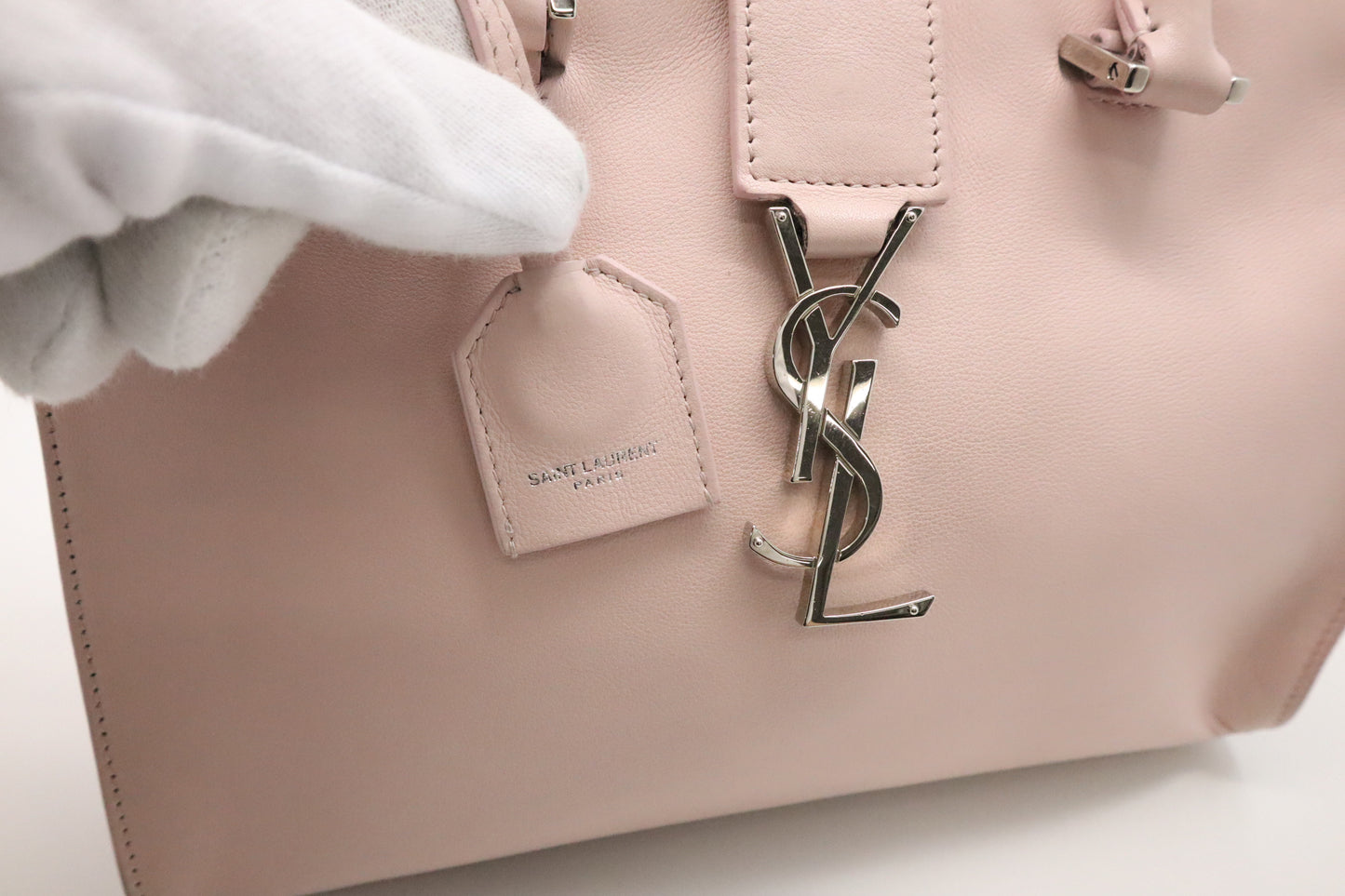 YSL Saint Laurent Baby Downtown Cabas in Pink Leather