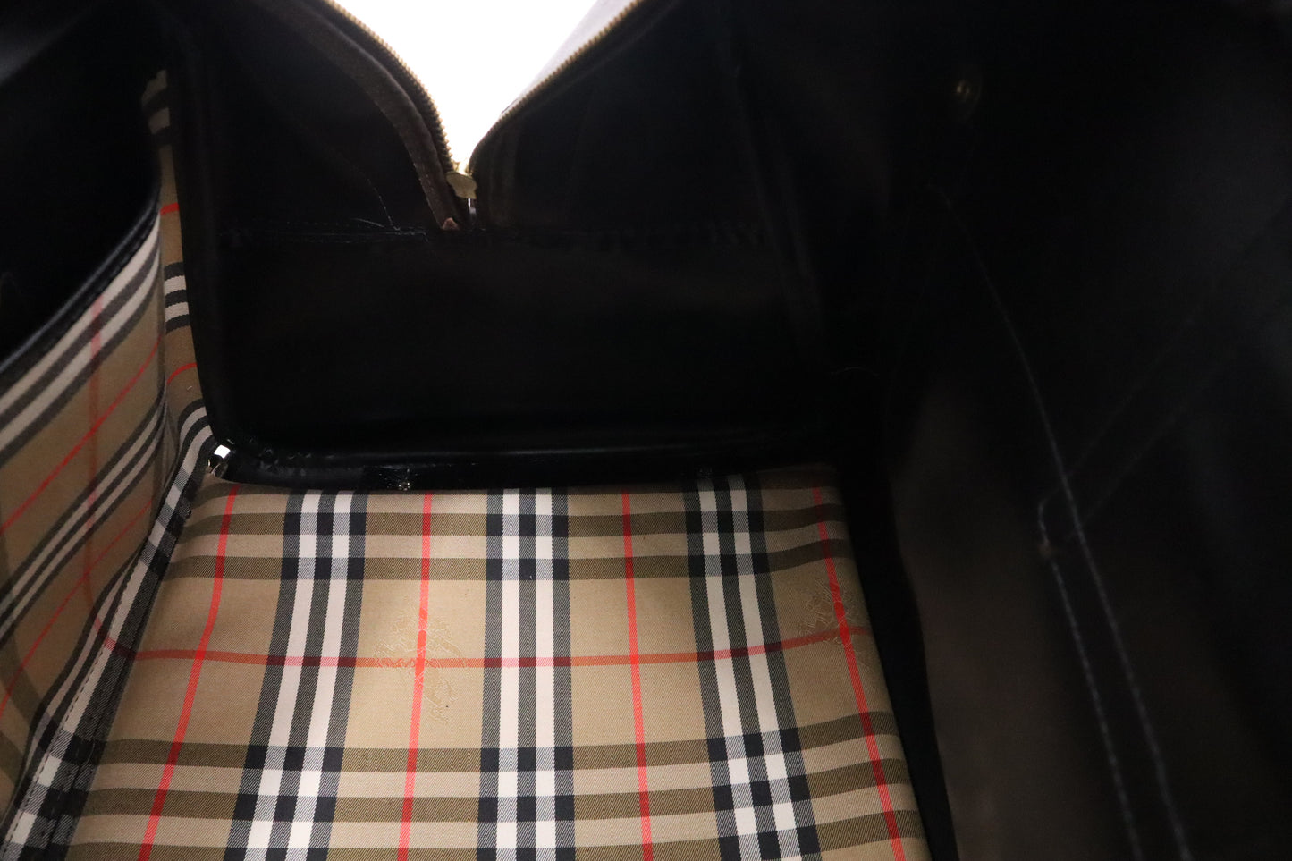 Burberry Duffle Bag with Shoes Compartment in Brown Checked Canvas