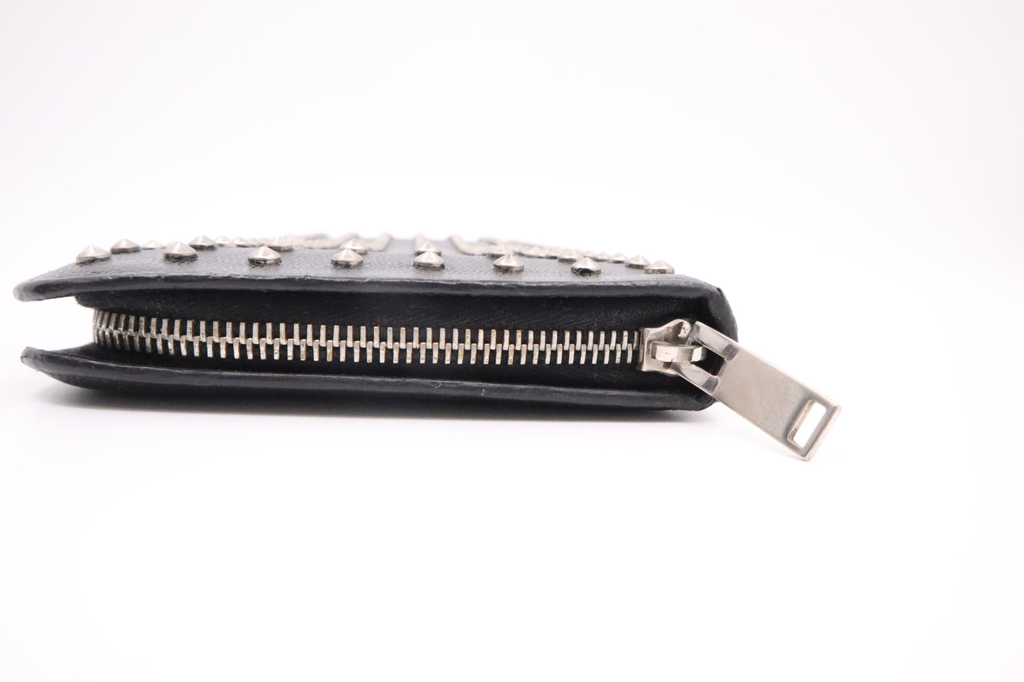 YSL Saint Laurent Organizer in Black Studded Leather