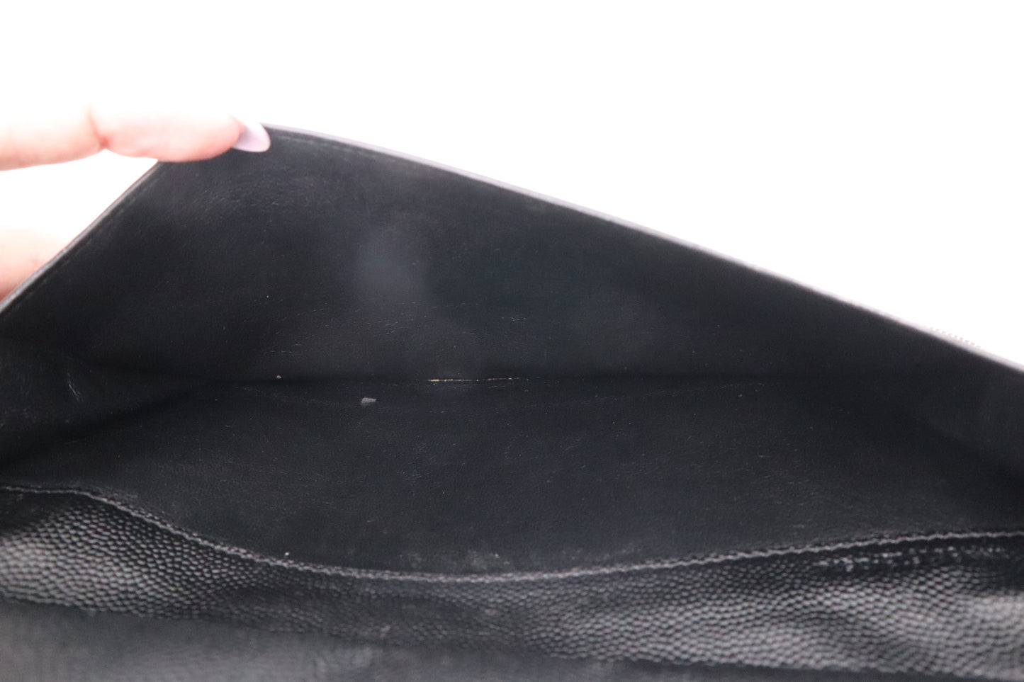 YSL Saint Laurent Organizer in Black Studded Leather