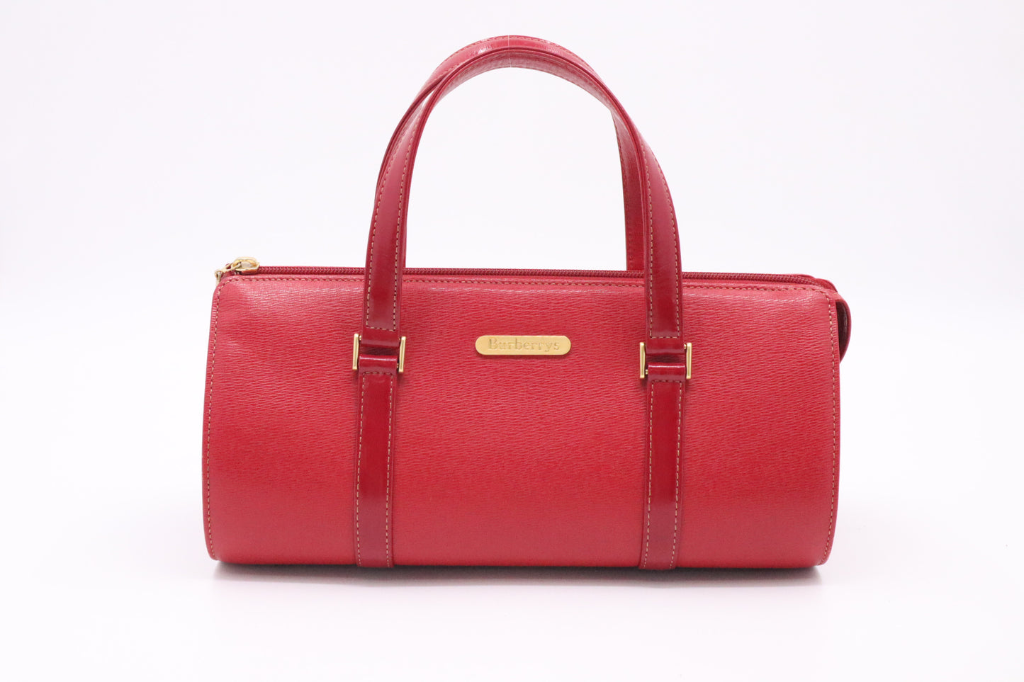 Burberry Barrel Bag in Red Leather