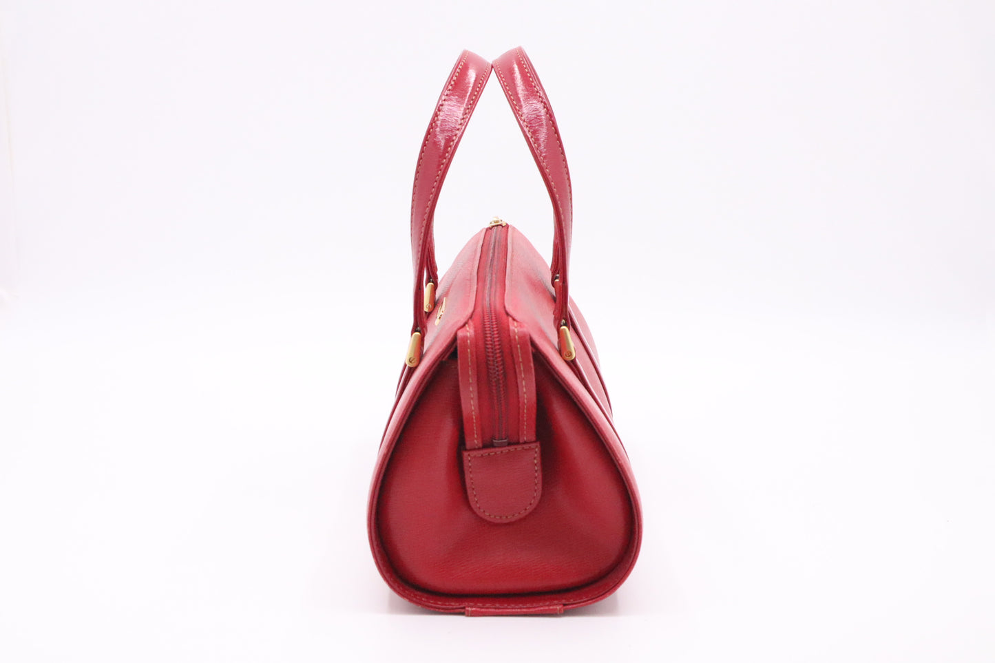 Burberry Barrel Bag in Red Leather