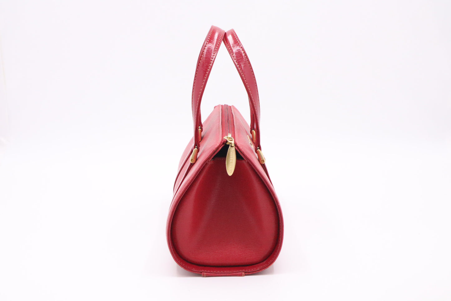 Burberry Barrel Bag in Red Leather