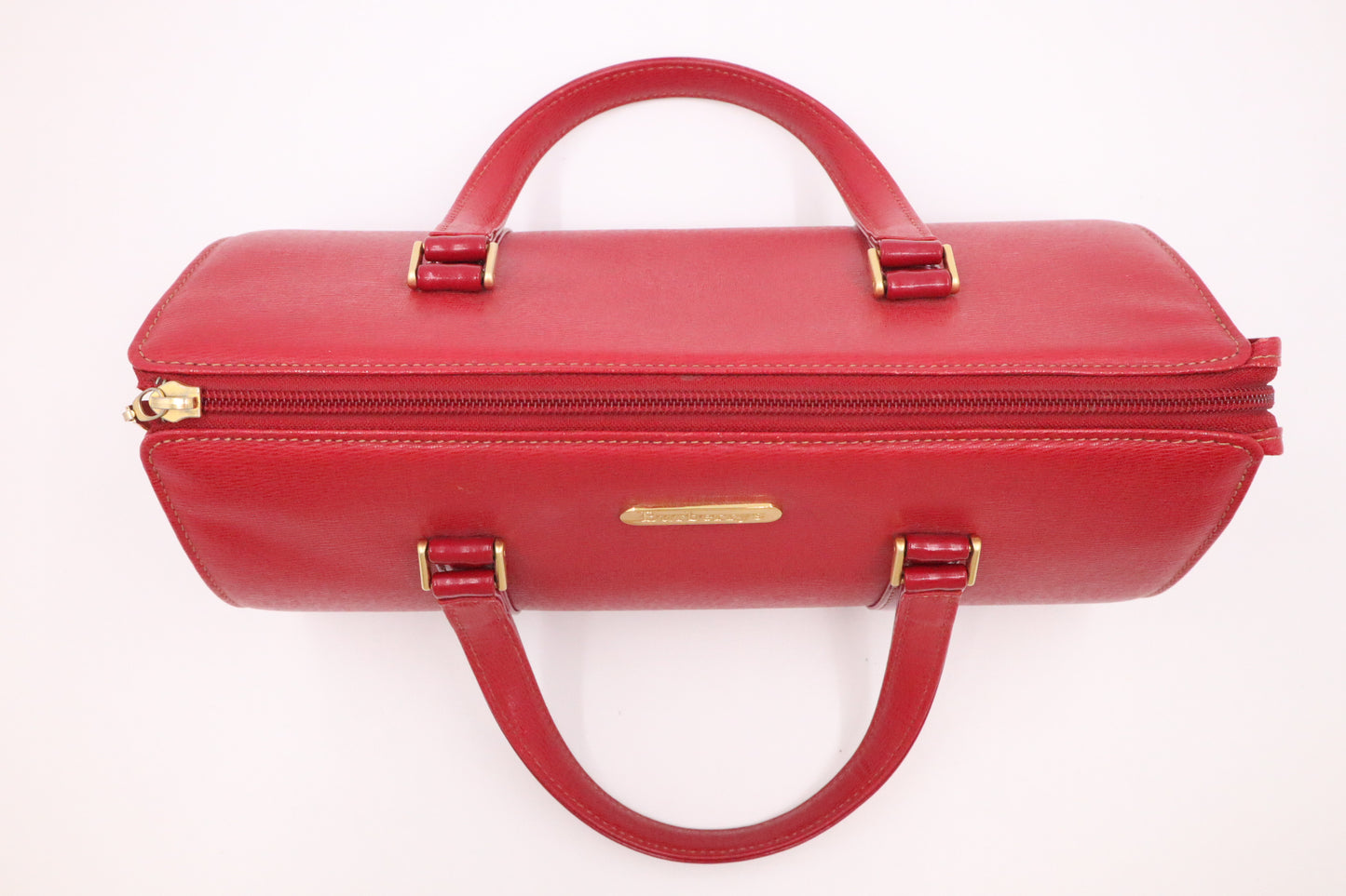 Burberry Barrel Bag in Red Leather