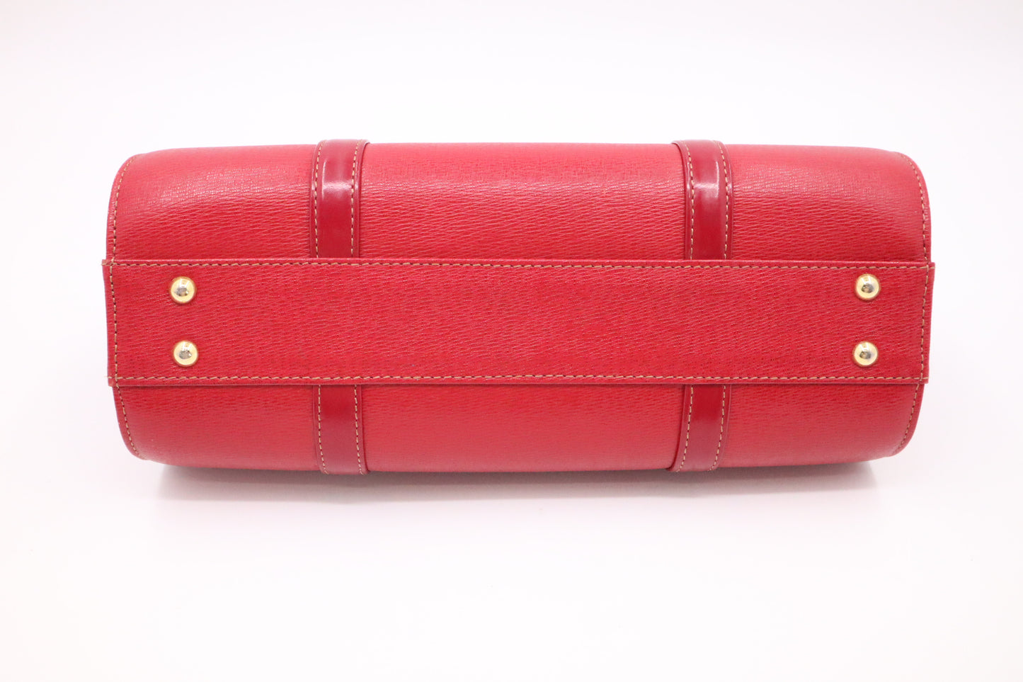 Burberry Barrel Bag in Red Leather