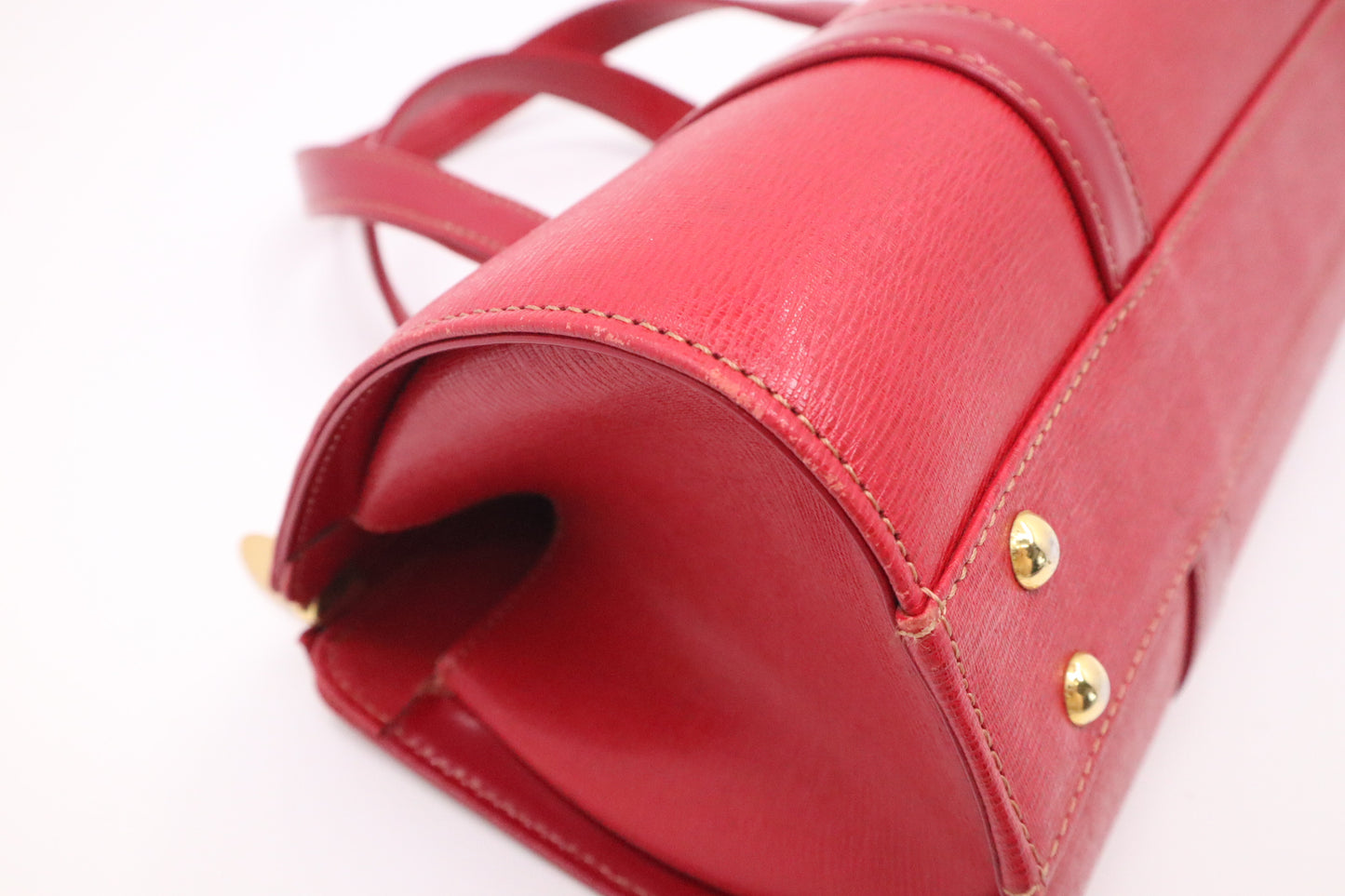 Burberry Barrel Bag in Red Leather