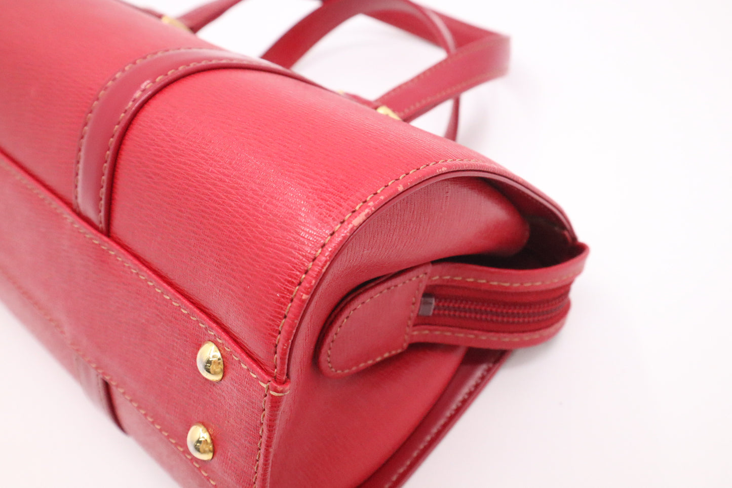Burberry Barrel Bag in Red Leather