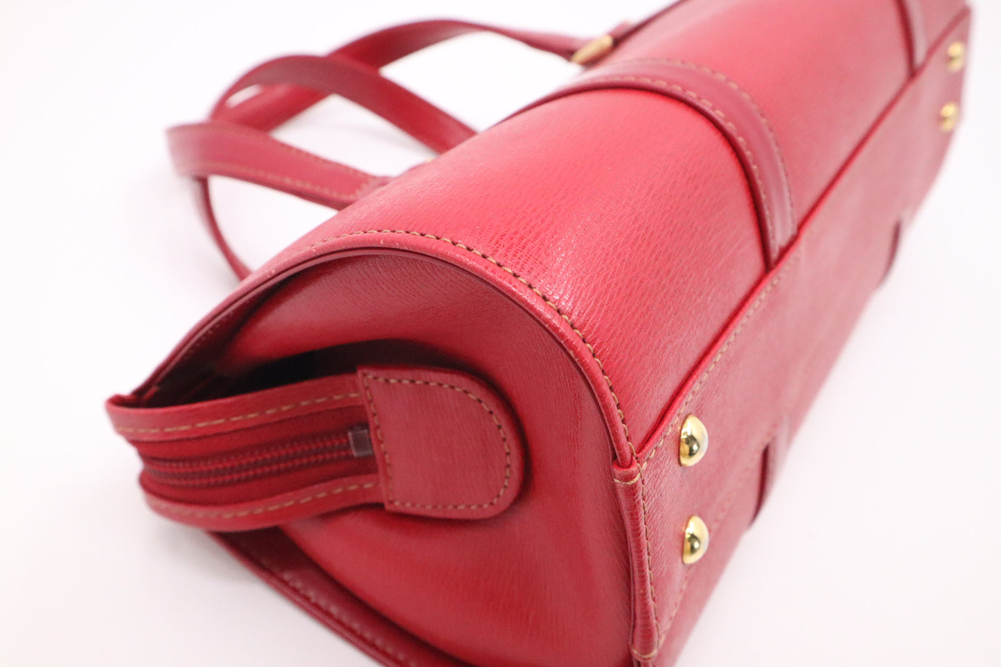 Burberry Barrel Bag in Red Leather