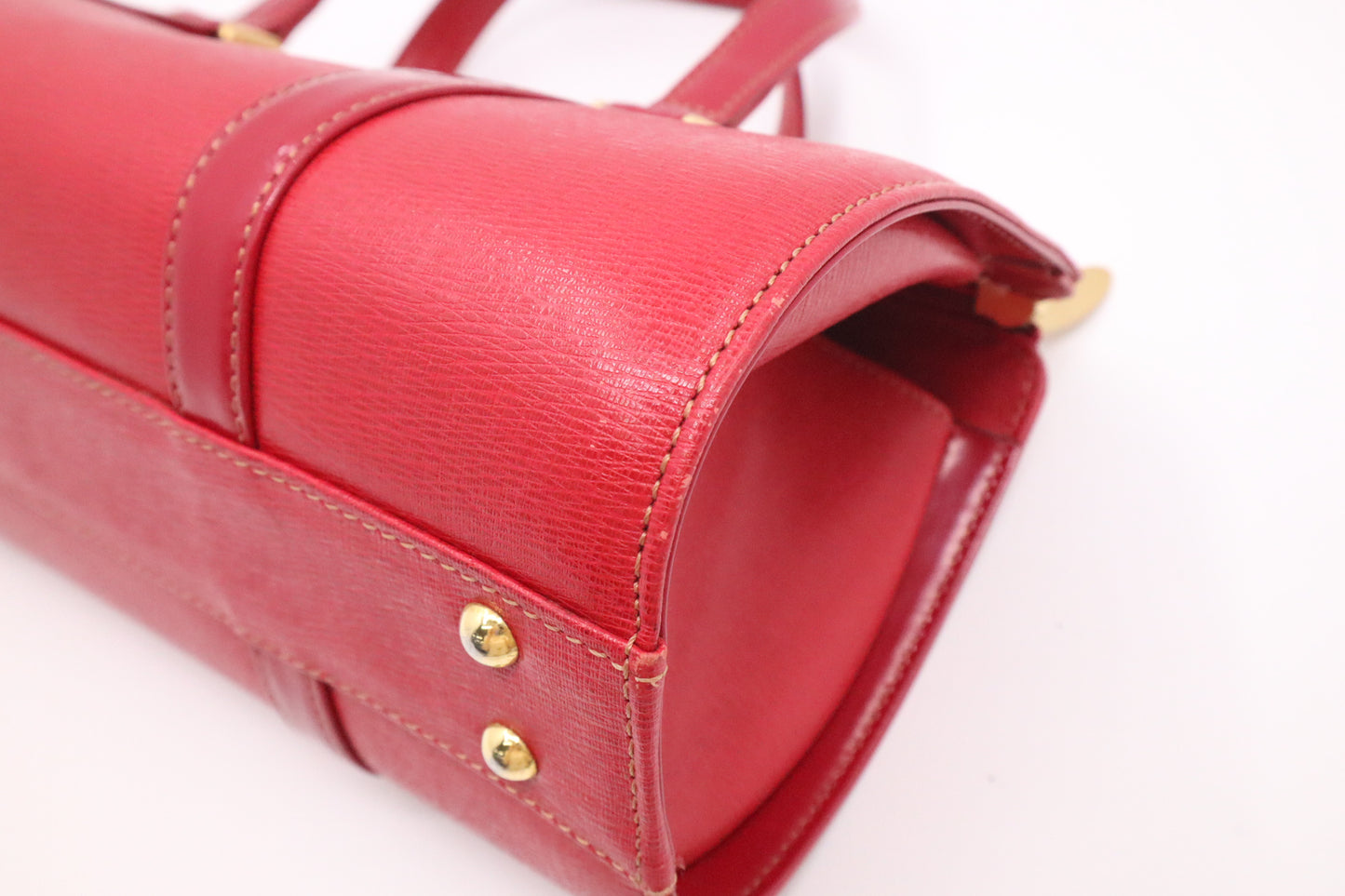 Burberry Barrel Bag in Red Leather