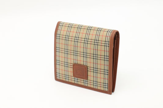 Burberry Compact Wallet in Tan Novacheck Canvas