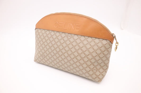 Celine Pouch in Beige Triomphe Canvas