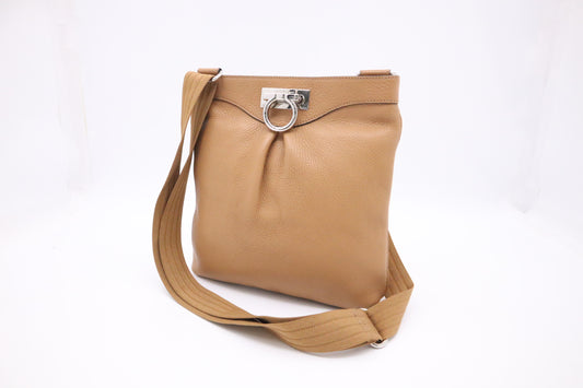 Ferragamo Crossbody Bag in Light Brown Leather