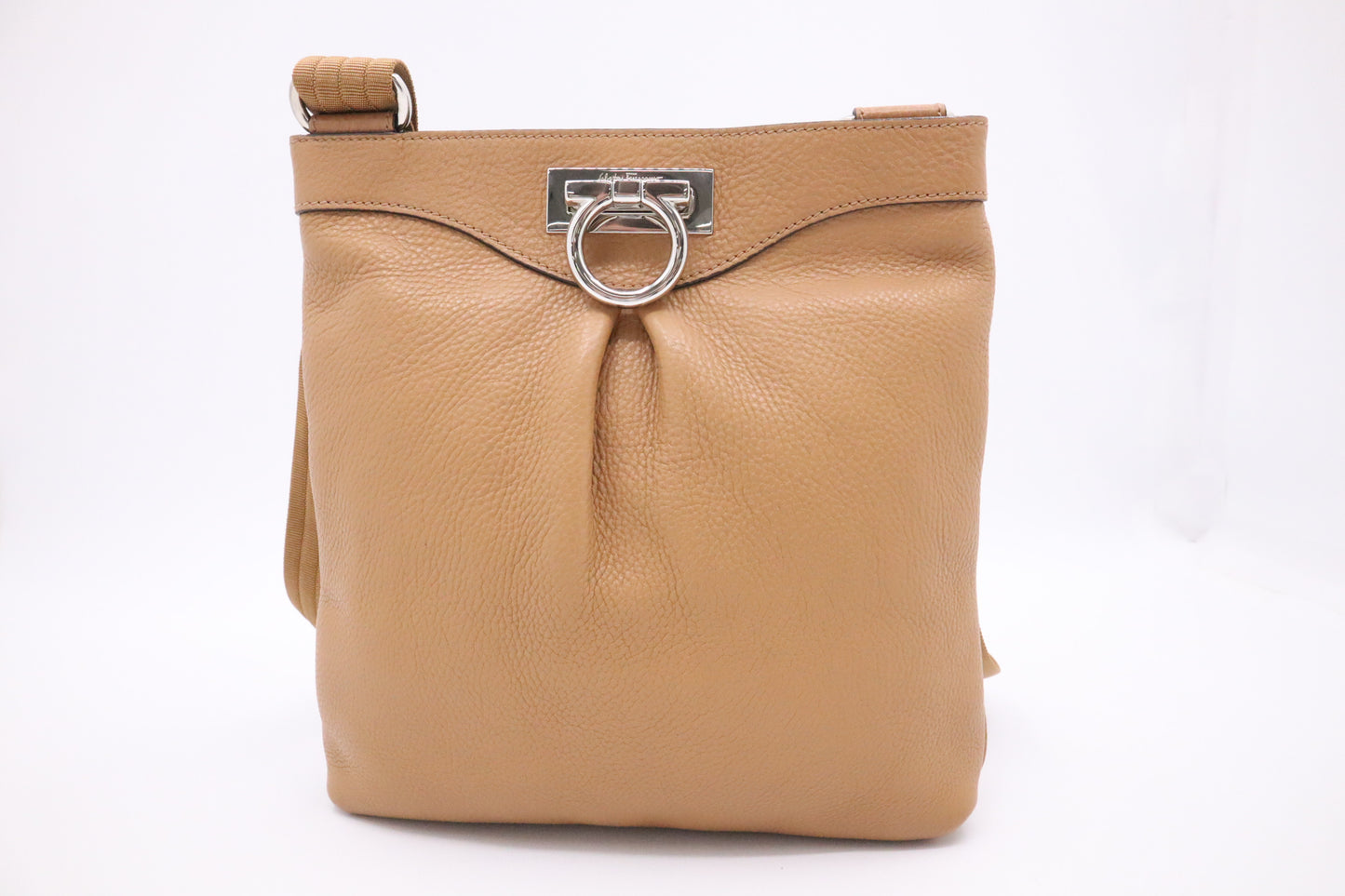 Ferragamo Crossbody Bag in Light Brown Leather