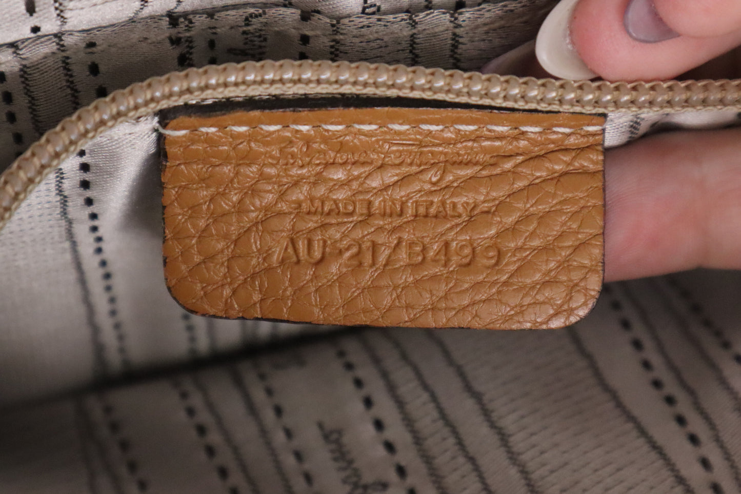 Ferragamo Crossbody Bag in Light Brown Leather