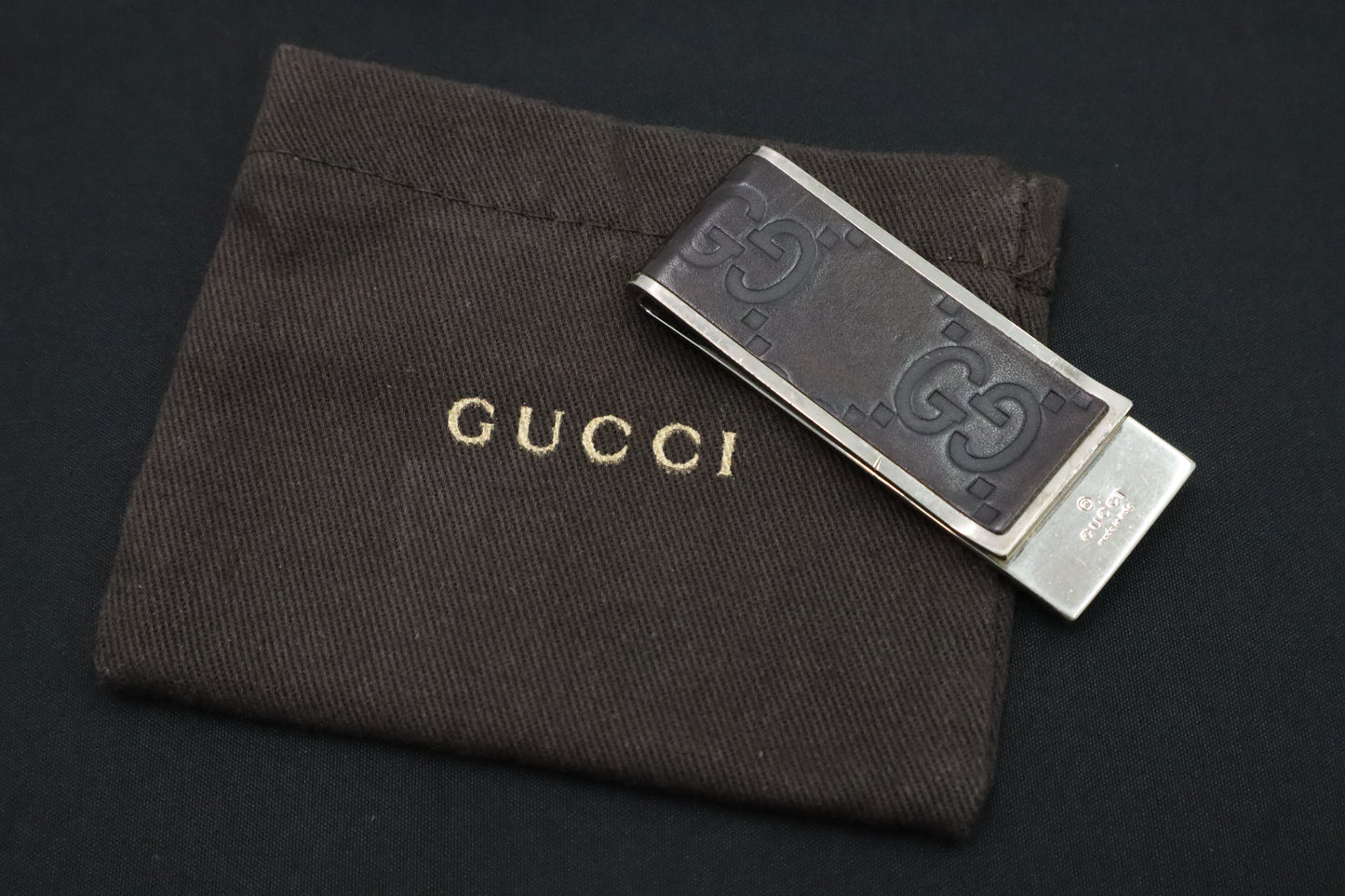 Gucci Money Clip in Brown Guccissima Leather