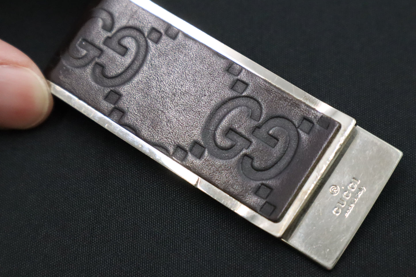 Gucci Money Clip in Brown Guccissima Leather
