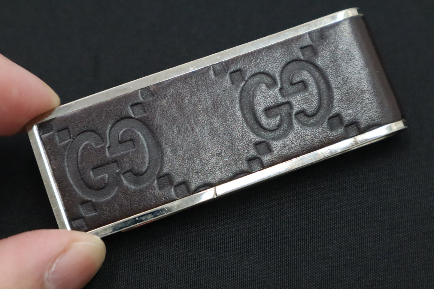 Gucci Money Clip in Brown Guccissima Leather